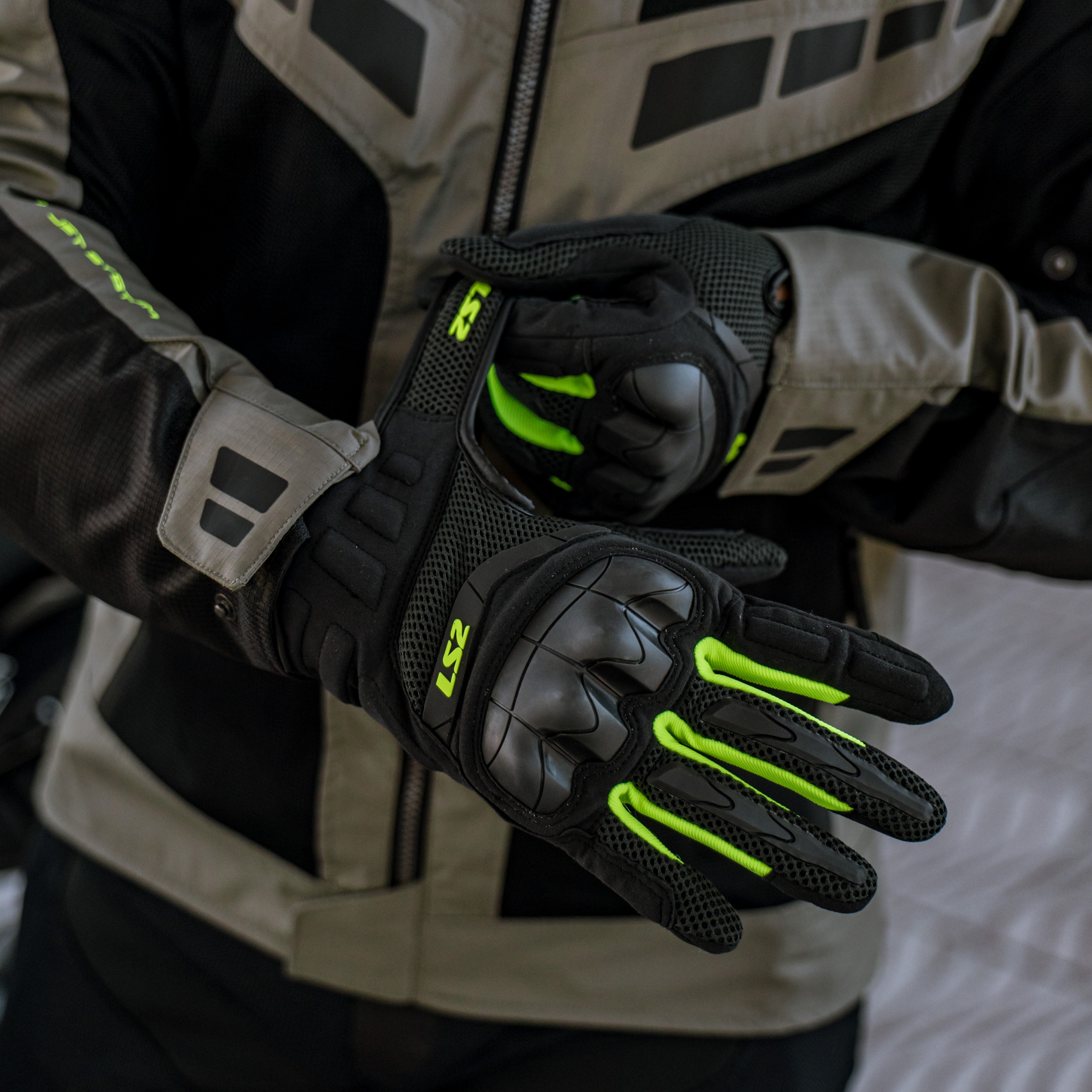 Guante Ls2 Kubra Hombre Negro / Amarillo